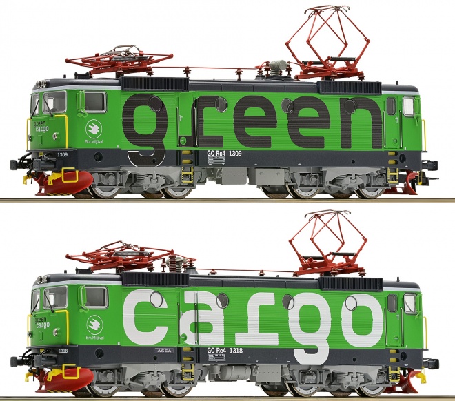 Set of 2 Electric locomotive Rc4 in Green Cargo Digital with Sound<br /><a href='images/pictures/Roco/224840.jpg' target='_blank'>Full size image</a>